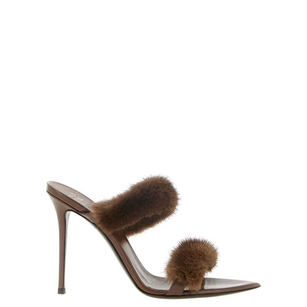 Giuseppe Zanotti Brown Cowhide Stiletto Heel Women's Sandals